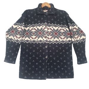 Vtg. Cenza by Palmetto's Womens Size Medium Fairisle Sweater Shacket 90's‎